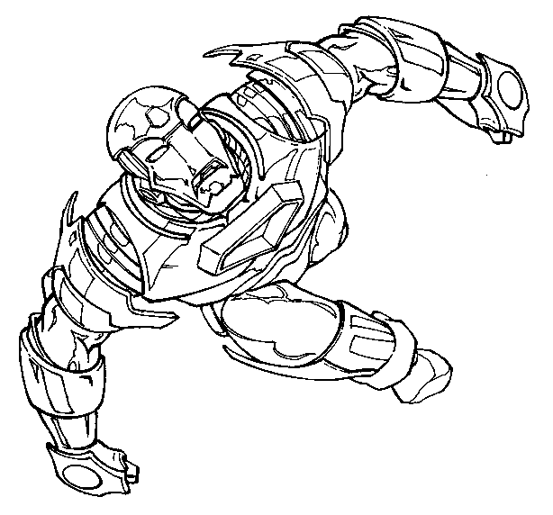 coloriage iron man file dans les airs